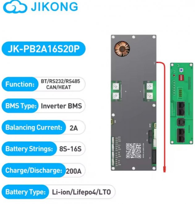 JK BMS PB2A16S20P ���������� ��������� 200/350�, 2� �������������������� ��� ��� �.�� 48�