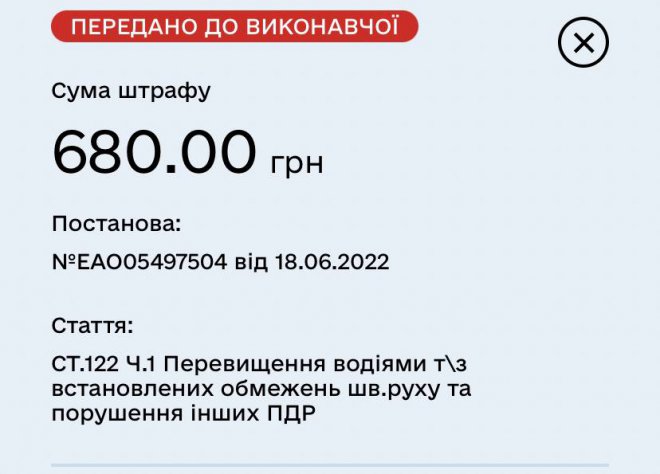 Мені також прилетіло в два рази більше, написано передано в виконавчу службу, подзвонив в виконвчу вони сказали що в них нічого немає на мене, але штраф було сплачено до дзвінка.