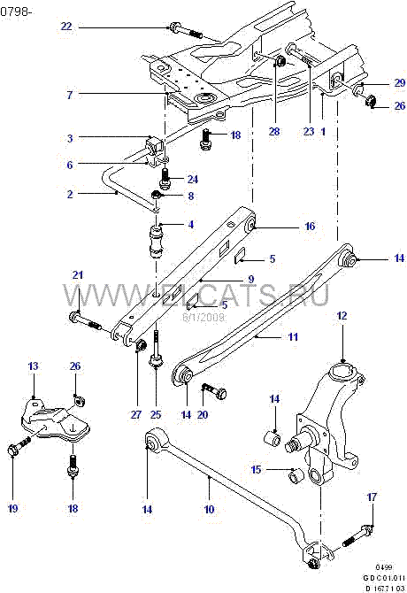 4 - Spacer	1072446	  from 15/7/1998 to 15/9/2000 | 8 - Nut - Hex.	1072447	  from 15/7/1998 to 15/9/2000 | 25 - Bolt - Special	1072435	  from 15/7/1998 to 15/9/2000 |