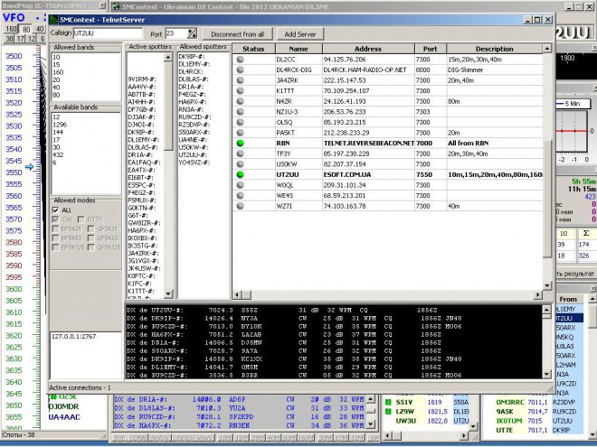   TelnetServer    BandMap    CQ WW CW .         